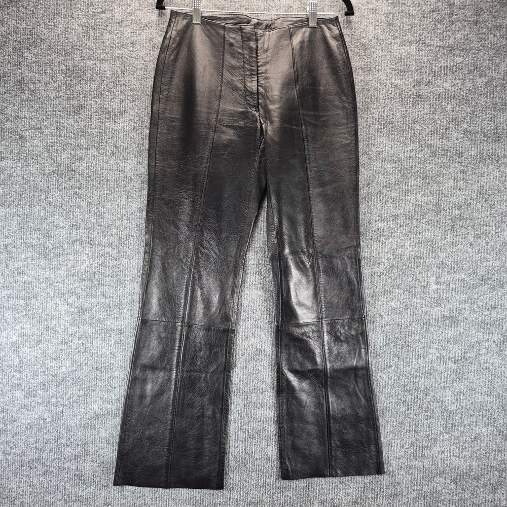 Wilsons Leather Maxima Flare Pants Raw Hem 2 Black Womens‎